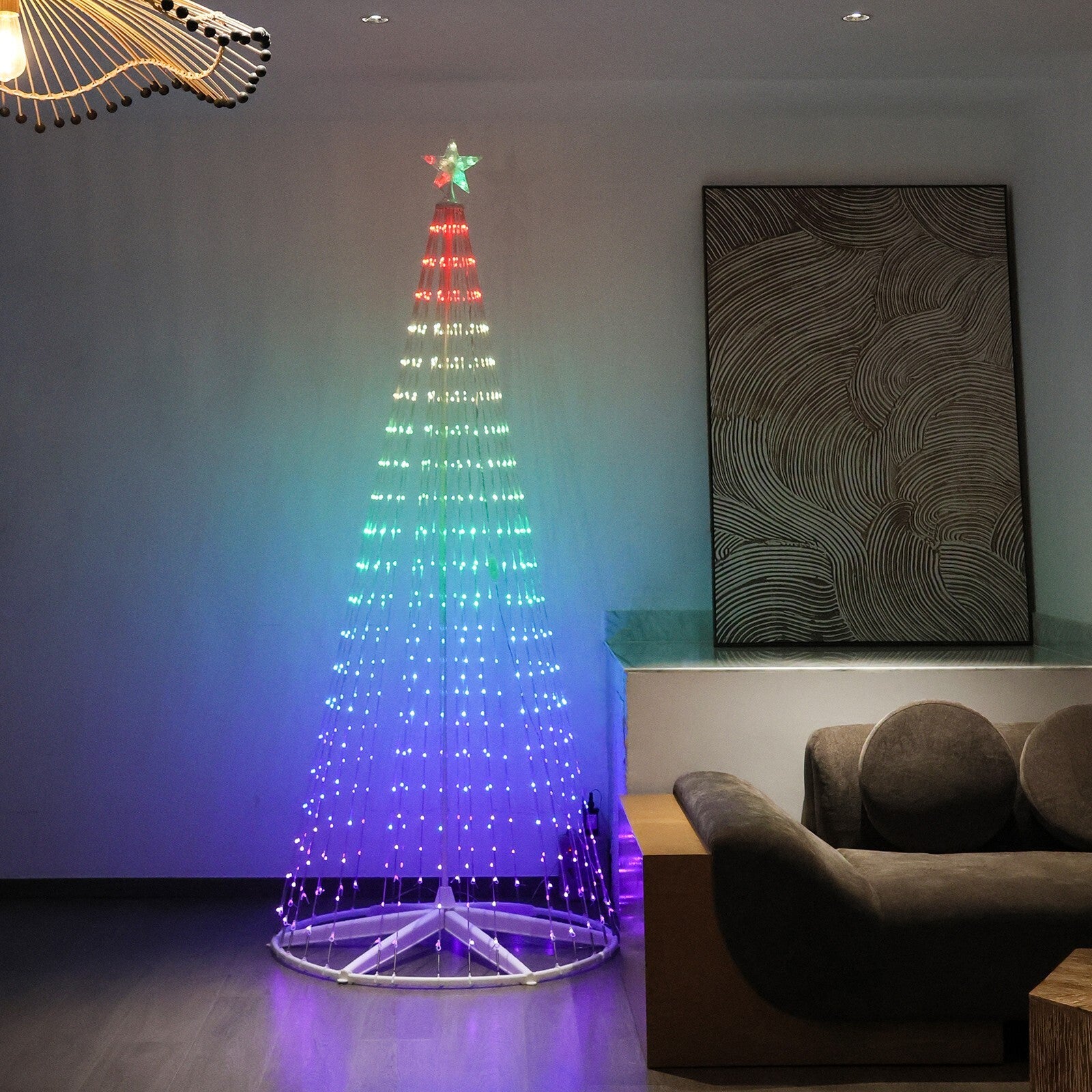 LED Christmas Tree 2025 – Complete Kit with Frame + LEDs + Star [Bivolt]