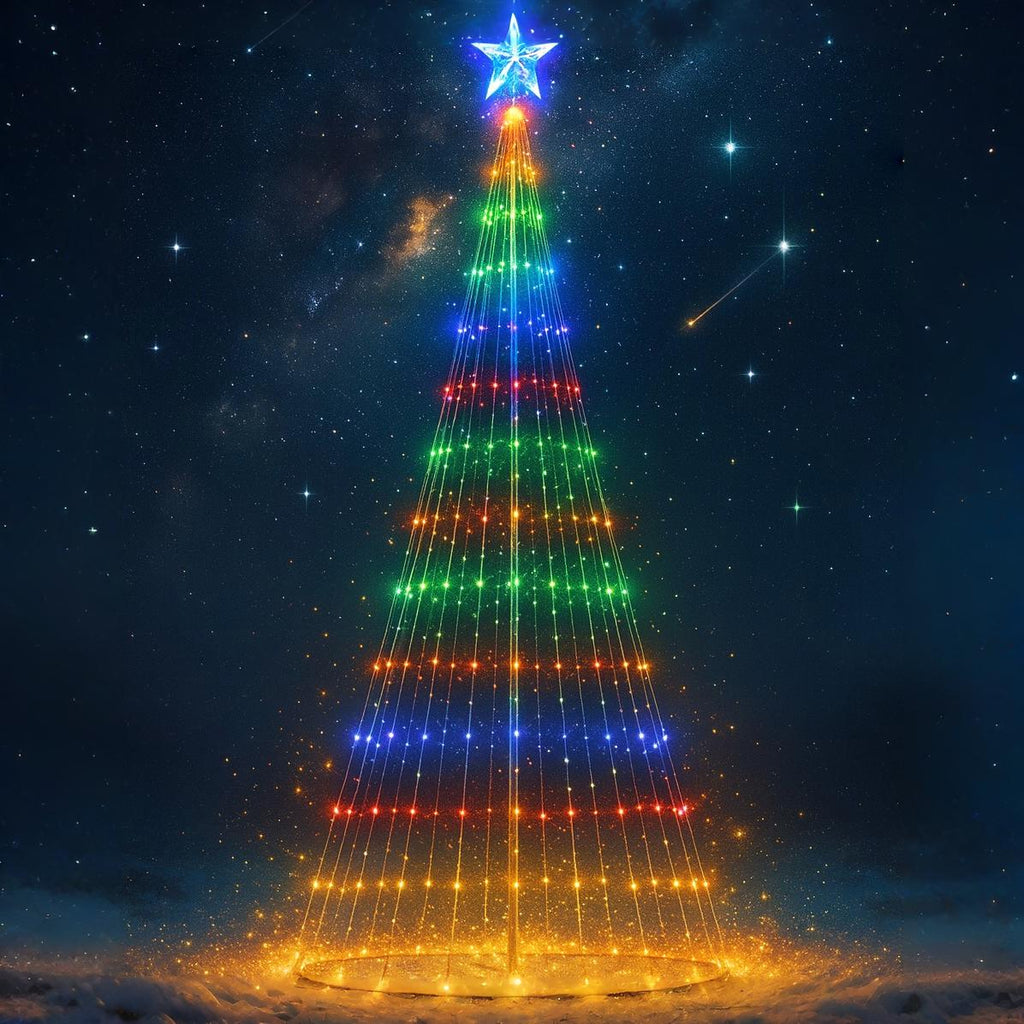 LED Christmas Tree 2025 – Complete Kit with Frame + LEDs + Star [Bivolt]