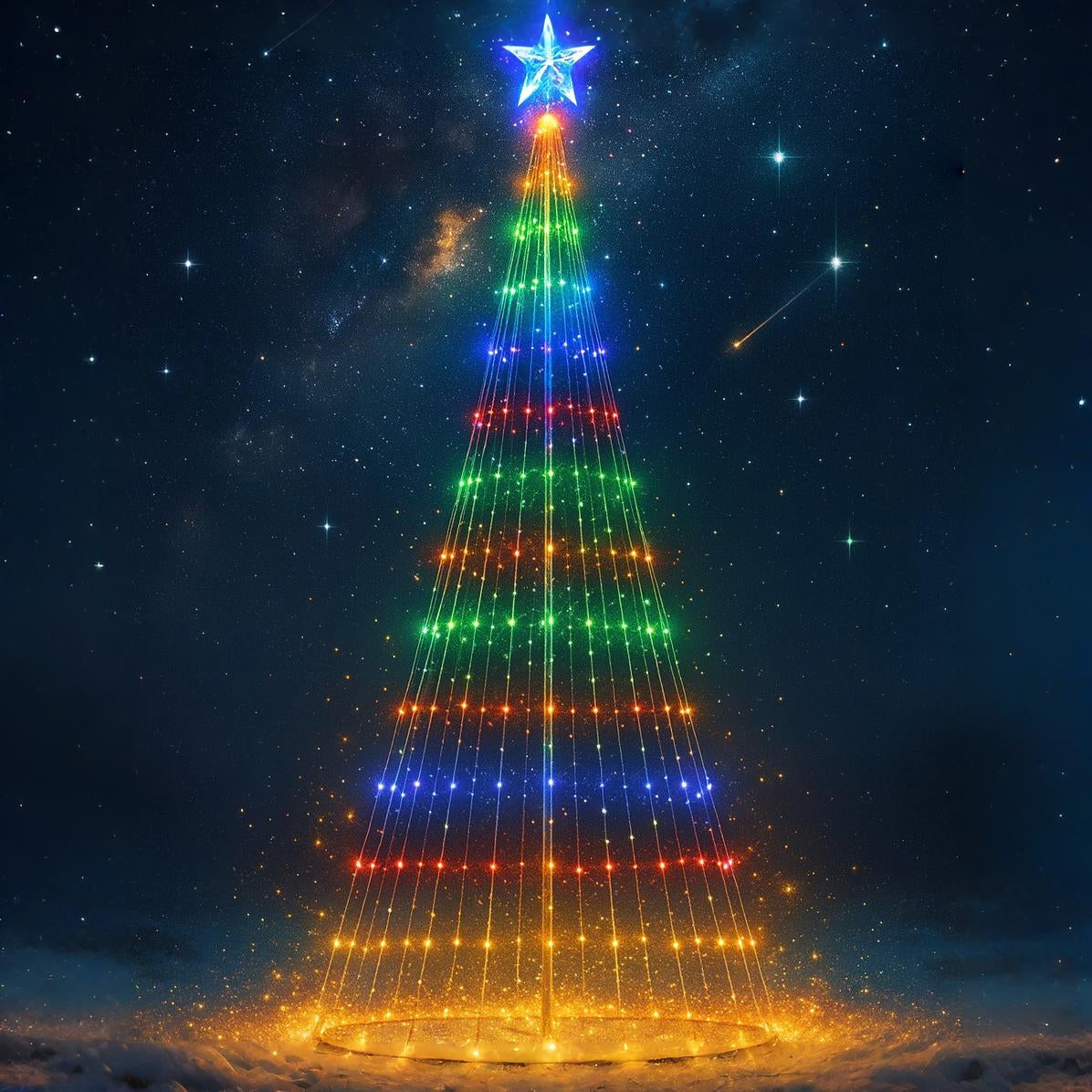 LED Christmas Tree 2025 – Complete Kit with Frame + LEDs + Star [Bivolt]