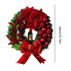 Grinalda iluminada de Natal com luzes, guirlanda do presépio, sagrada família, decoração de porta para casa, inverno, 40 cm, 45cm