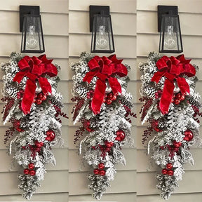 Guirlanda de Natal com Rattan Nevada para Porta Lenogue